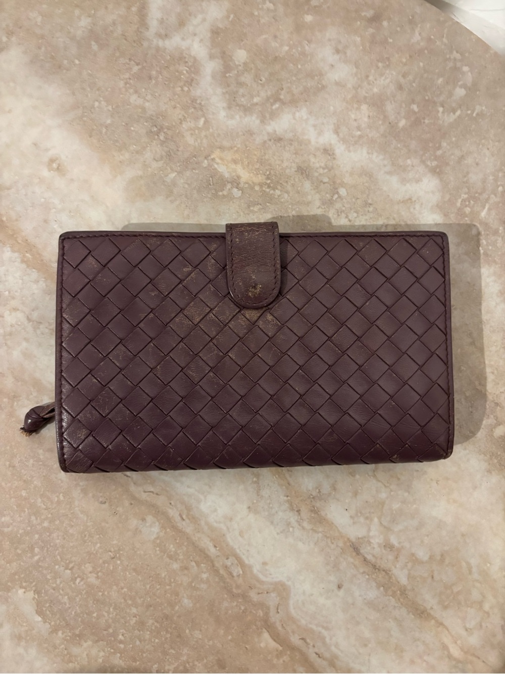 Bottega Veneta Woven Intrecciato Leather Snap Wallet